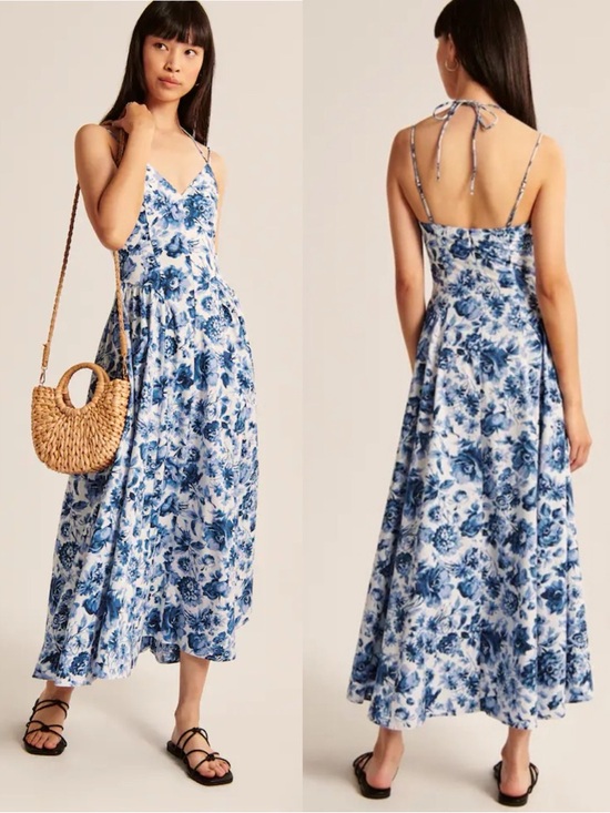 Abercrombie & Fitch Dresses & Skirts - Abercrombie & Fitch Strappy Plunge Corset Maxi Dress
